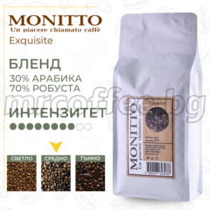 ПРЯСНО КАФЕ НА ЗЪРНА MONITTO EXQUSITE 1 KG ОТ КАФЕ МОНИТТО ХАСКОВО mrcoffee.bg