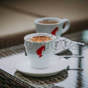 ДВЕ ПОРЦЕЛАНОВИ БЯЛИ ЧАШИ ЗА КАФЕ JULIUS MEINL ОТ JULIUS MEINL ХАСКОВО mrcoffee.bg