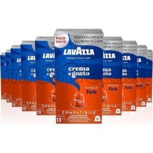 LAVAZZA CREMA E GUSTO FORTE 100 NESPRESSO СЪВМЕСТИМИ КАПСУЛИ ОТ КАФЕ ЛАВАЦА ХАСКОВО mrcoffee.bg