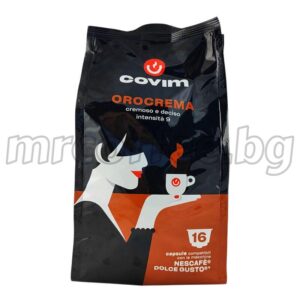 Dolce Gusto съвместими капсули Covim Orocrema 16 бр – 25% арабика / 75% робуста, италианско кафе. mrcoffee.bg